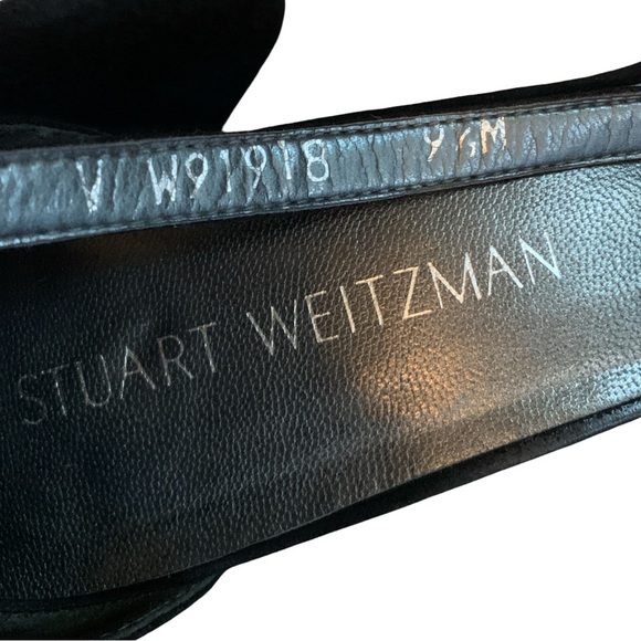 STUART WEITZMAN ‘NearlyNude’ Ankle Strap Black Suede Heels Women’s 9.5 M Party - Picture 8 of 8